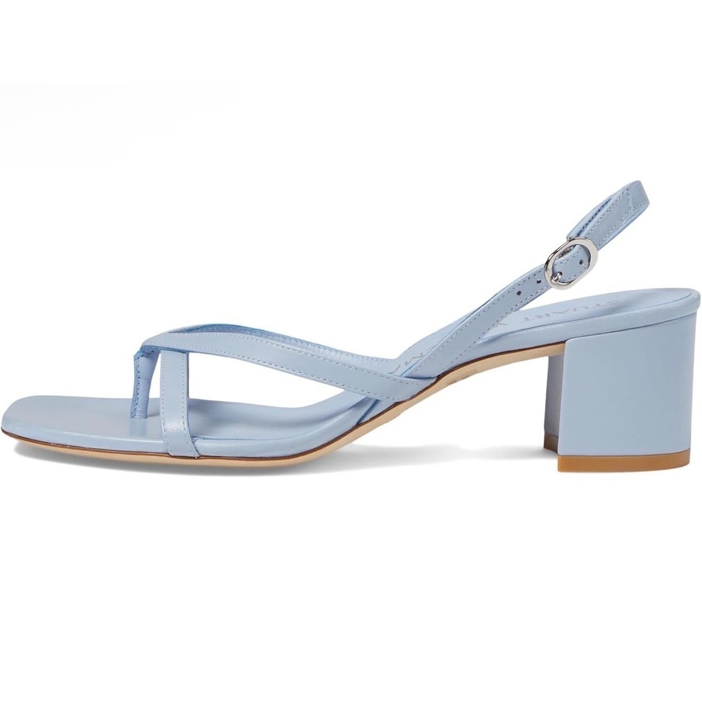 Stuart Weitzman Oasis Slingback Cielo Blue Leather‎ Womens 7.5 Leather Sandals - Picture 3 of 11